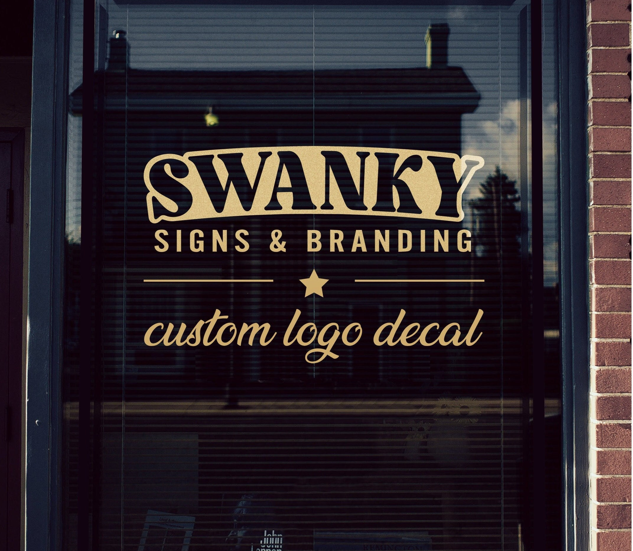 Calcomanía con logotipo personalizado / Variaciones de color y metal / Calcomanía de vinilo para escaparates y paredes interiores / ¡Envíe su propio diseño de logotipo!