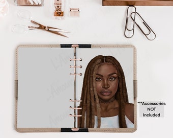 Locs Planner Dashboard: African American Woman, A5/MM/Personal/Classic/Mini