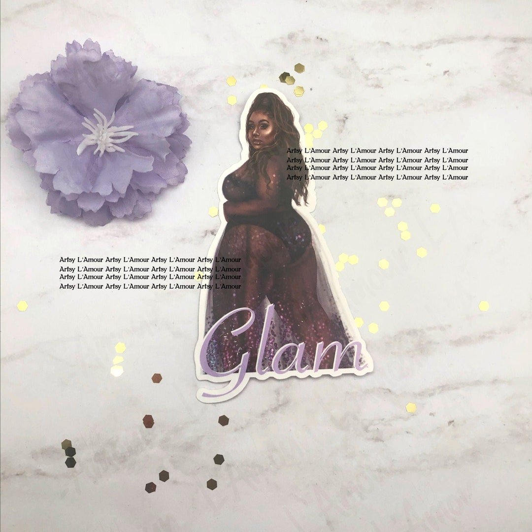 Glam Curvy Black Girl Sticker: Die Cut Vinyl Decal - Etsy