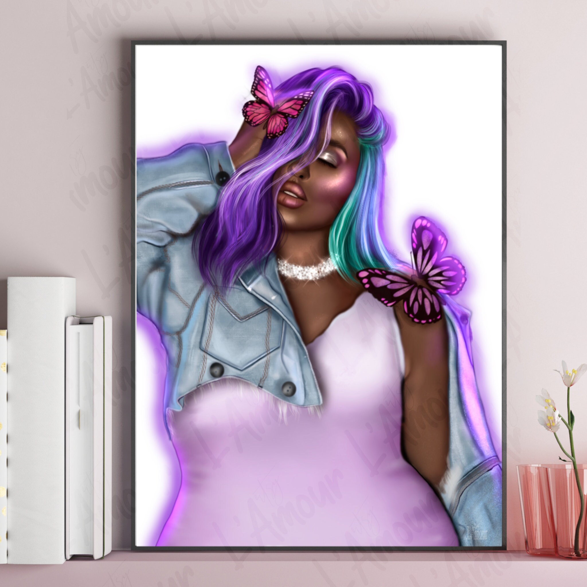 wallpapers Curvy Black Woman Art curvy woman art black woman decor curvaceous black woman print black girl drawing black art african american curvy girl