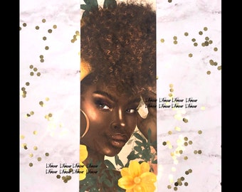 Black Girl Magic Bookmark: Flower Afro Art