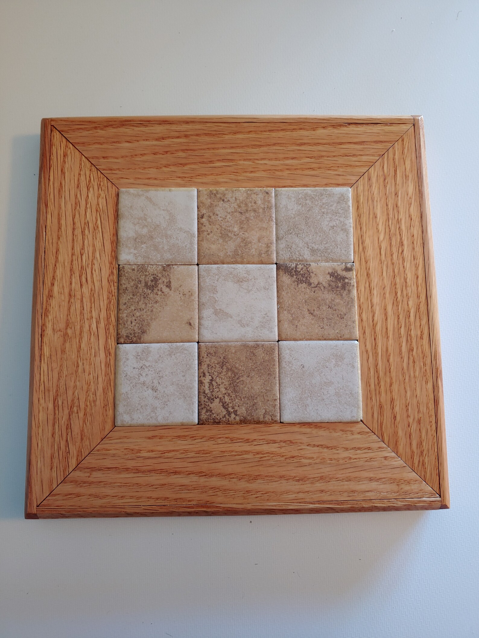 Handmade Oak Trivet With Beige Tiles Etsy