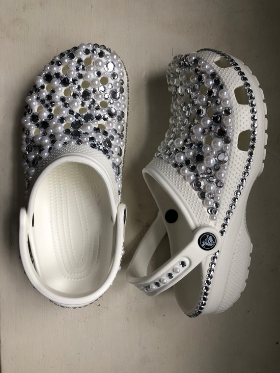 bedazzled wedding crocs