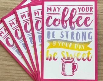 COFFEE - Notecards - Blank Inside - With Envelope - 4&quot;x6&quot; inches - Card for Coffee Lovers