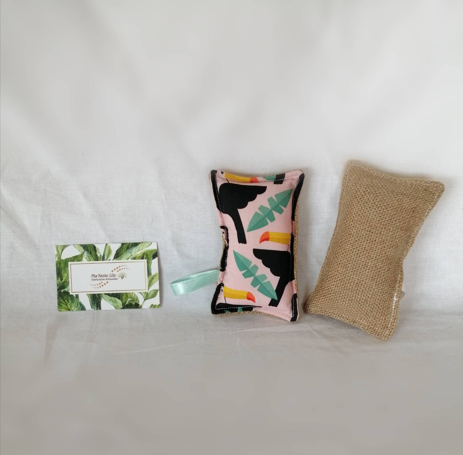 Eponge Lavable Toile de Jute Toucans
