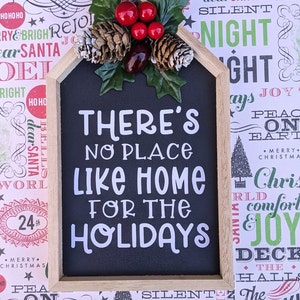 RTS Home For the Holidays Wood House Sign