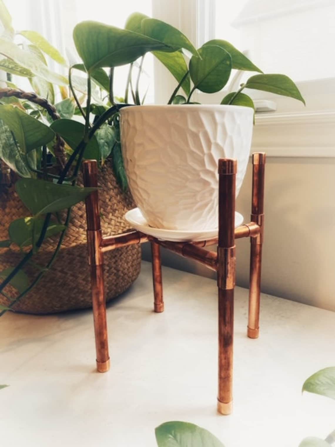 Copper Plant Stand Indoor Plant Stand Etsy