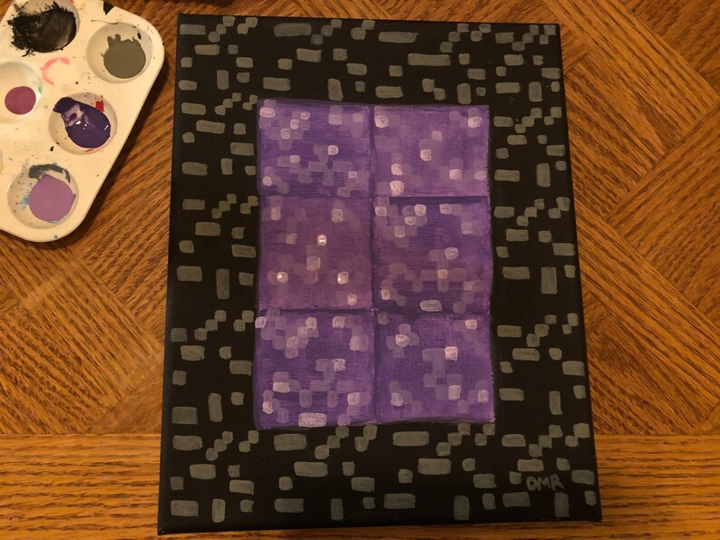 minecraft nether portal acrylic painting minecraft painting wall decor