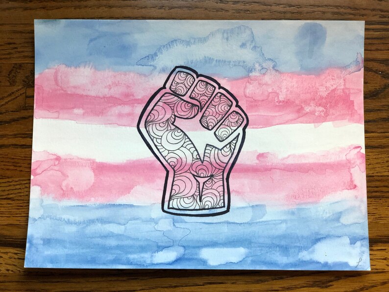Black Trans Lives Matter Print Watercolor Painting Lifepharmafze.com