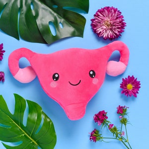nerdbugs Uterus Organ Plush- OBGYN gift, Labor & Delivery nurse, Midwife gift, Endometriosis gift, PCOS, Ovarian Cancer gift, Hysterectomy