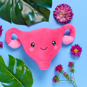 nerdbugs Uterus Organ Plush- OBGYN gift, Labor & Delivery nurse, Midwife gift, Endometriosis gift, PCOS, Ovarian Cancer gift, Hysterectomy