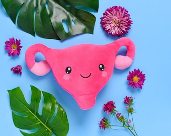 nerdbugs Uterus Organ Plush- OBGYN gift, Labor & Delivery nurse, Midwife gift, Endometriosis gift, PCOS, Ovarian Cancer gift, Hysterectomy