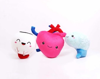 Only Eyes For You Bundle- Nerdbugs Eye, Heart, and Brain Plush Bundle