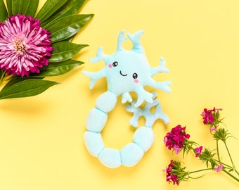 nerdbugs Neuron (Brain Cell) Plush Organ- Neurology gift, Neurosurgeon gift, Neuro nurse gift, Neuroscience gift, Brain Cancer Surgery gift