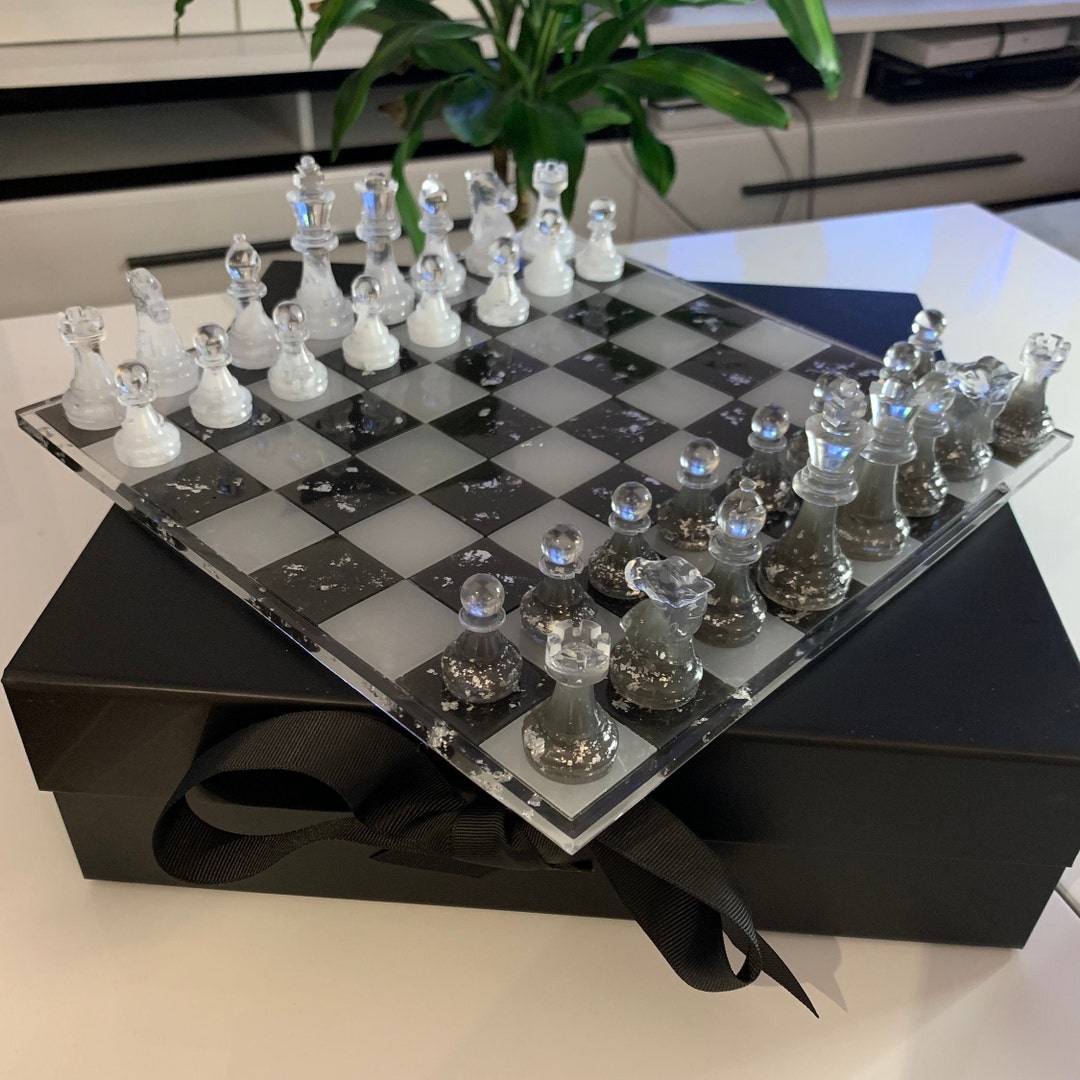 Customisable Handmade Chess Set Board With Pieces, Various Colour ...