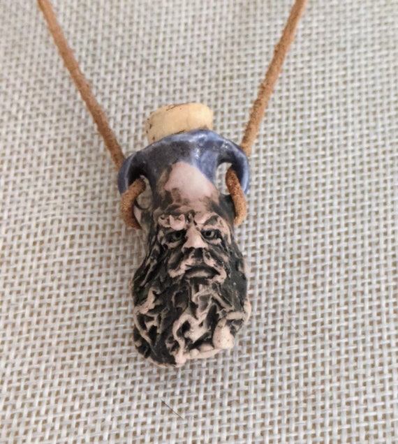 Unique Ceramic "Jug" Necklace One of a Kind; Bear… - image 1