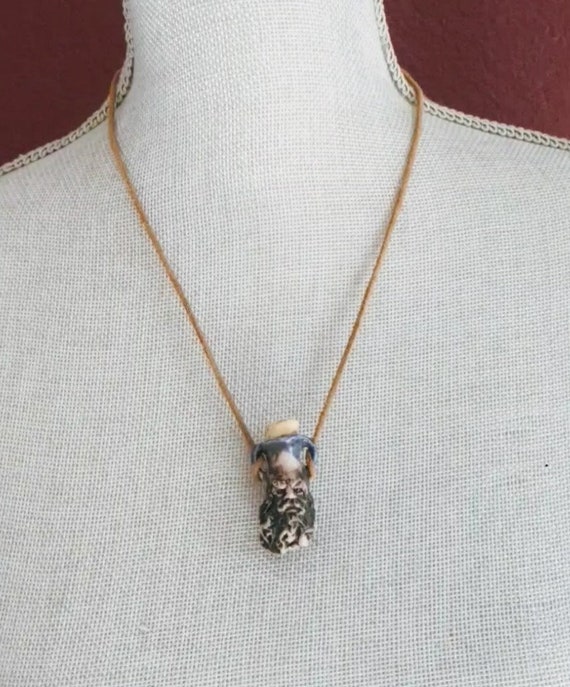 Unique Ceramic "Jug" Necklace One of a Kind; Bear… - image 2