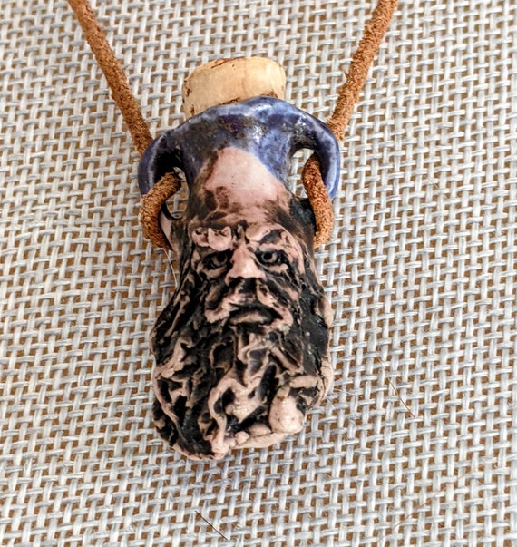 Unique Ceramic "Jug" Necklace One of a Kind; Bear… - image 3