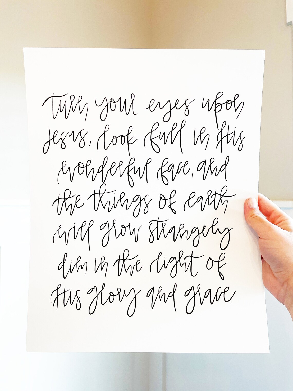 Turn Your Eyes Upon Jesus Print Hymn Poster Christian Sign | Etsy