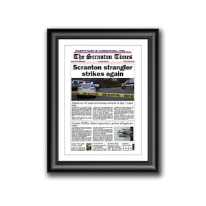 Scranton Strangler Strikes Again Newspaper Poster The Office Dunder Mifflin