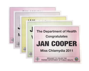Parks & Recreation Jan Cooper Signs brought to you by the Pawnee Department of Health