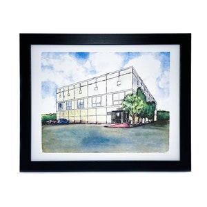 My Party Shirt Pam Beesly The Office Building Watercolor Painting Poster  Dunder Mifflin 11 x 17