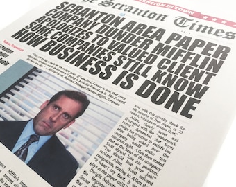 The Office Scranton Times Newspaper Headline Poster Dunder Mifflin