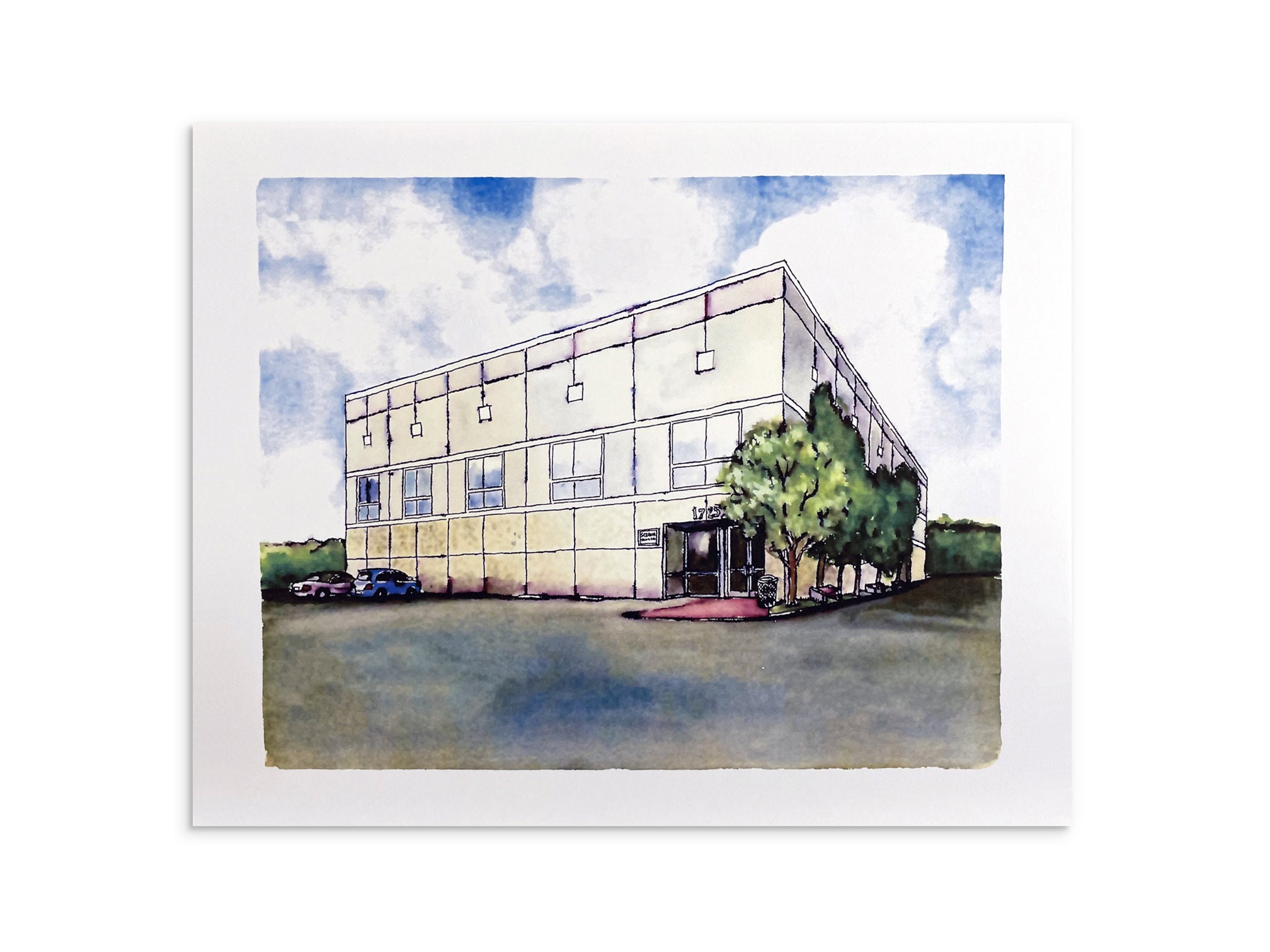 My Party Shirt Pam Beesly The Office Building Watercolor Painting Poster  Dunder Mifflin 11 x 17