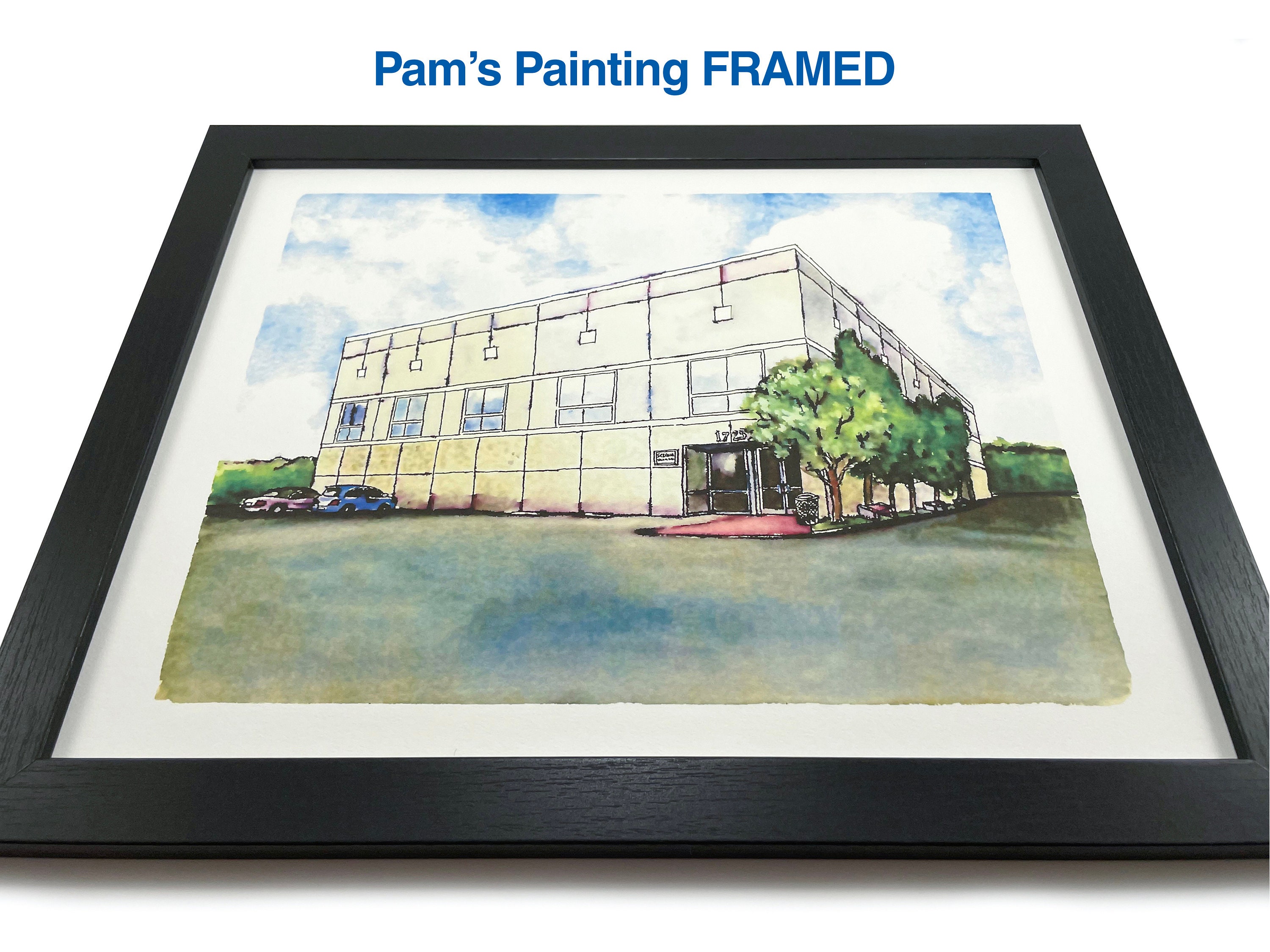 The Office Posters - Pam Beesly Office Building Watercolor Painting Poster Dunder  Mifflin Paper Company Inc. Gift Poster RB1801