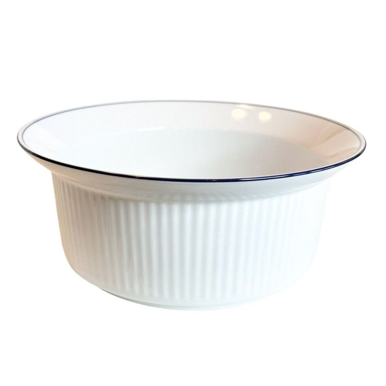 Christianshavn Blue Dansk Bistro Souffle Casserole Dish White Blue Vintage 8"