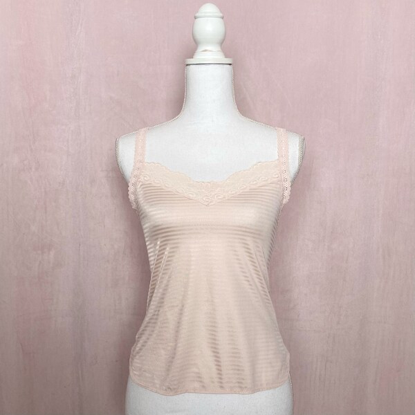 Vintage Vanity Fair Lace Trim Cami Tank Top, Size S/M