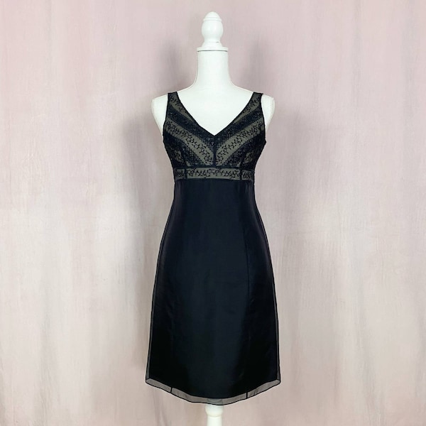 Jupe Ann Taylor En Soie 100% Imprimé Floral Noir Et Blanc - Taille 2P (petites), Occasion Très Bon état