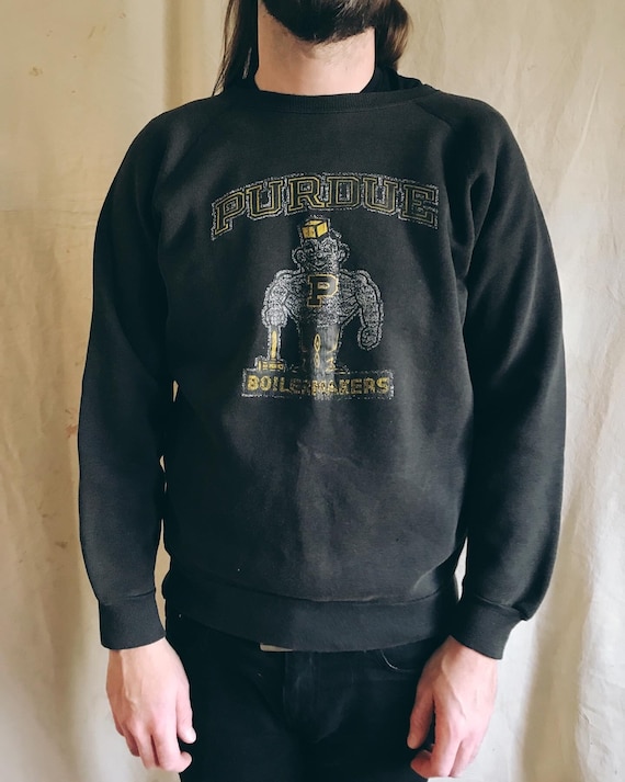60s/70s Purdue Boilermakers Black Sweatshirt | Sz