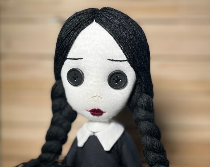 Mercredi Addams Poupée Peluche Button Eyes La Famille Addams - Etsy France
