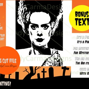 Bride of Frankenstein | SVG | Halloween | plus BONUS TEXT
