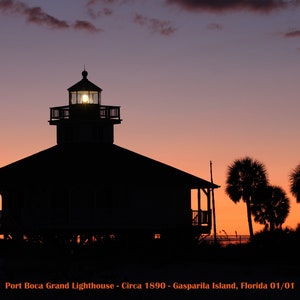 One-of-a-kind Boca Grand Lighthouse print on glass