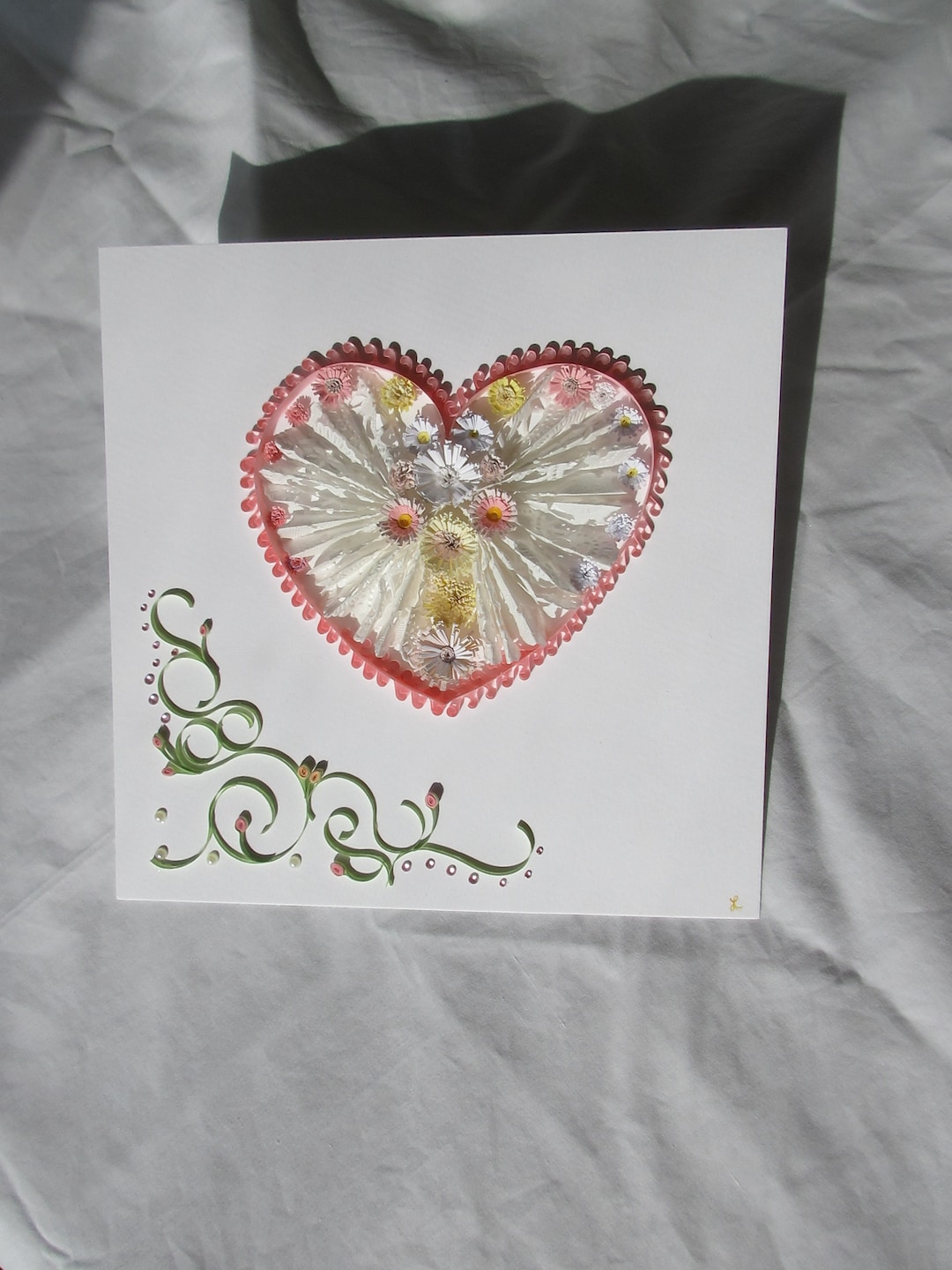 Pink Heart Wall Art, Handmade - Etsy