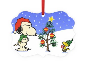 スヌーピーとウッドストックのピーナッツ グリッターガラス クリスマス