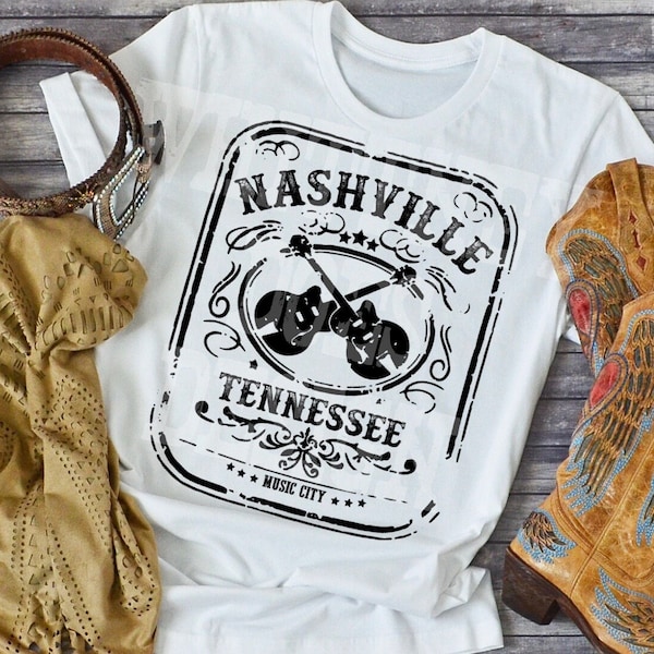 Nashville Tennessee Music City Band Sublimation Design Download PNG