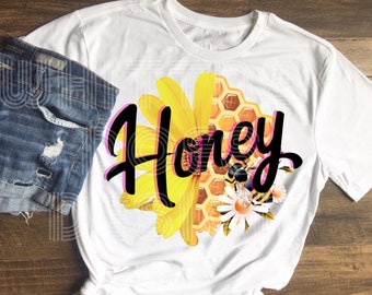 Honey Comb Bee Sublimation Design Download PNG