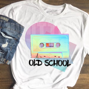 Old school cassette sublimation design download PNG