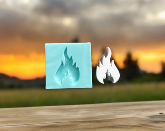 2 inch flame fire mold/mould keychain sized