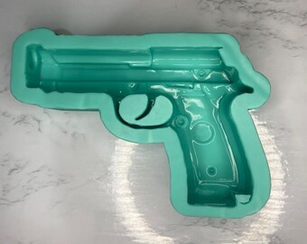 Molde de arma para canhotos*, molde de tamanho real com parte traseira plana