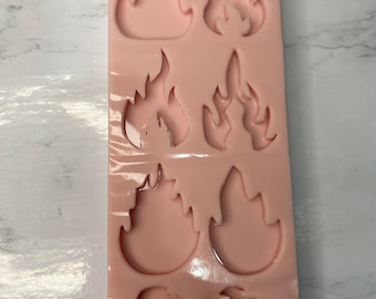 Molde de silicone de chama: vela de fogo, doces, chocolate, fabricação de sabão