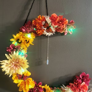 Butterfly floral moon wreath
