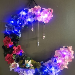 Fairy wonderland crescent moon wreath /large