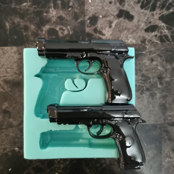 Molde de pistola 3D de 3 pulgadas con parte trasera plana