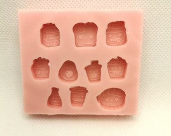 Molde de comida fofo kawaii/molde próprio para alimentos/molde de chocolate/molde de brinco/molde de argila