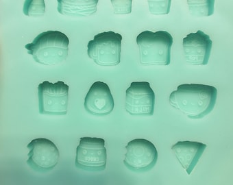Molde de silicone para misturar com comidas kawaii, ideal para brincos e pingentes.