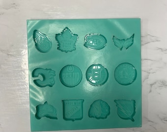 Molde de silicone para logotipo de hóquei da NHL: molde para emblema seguro para alimentos